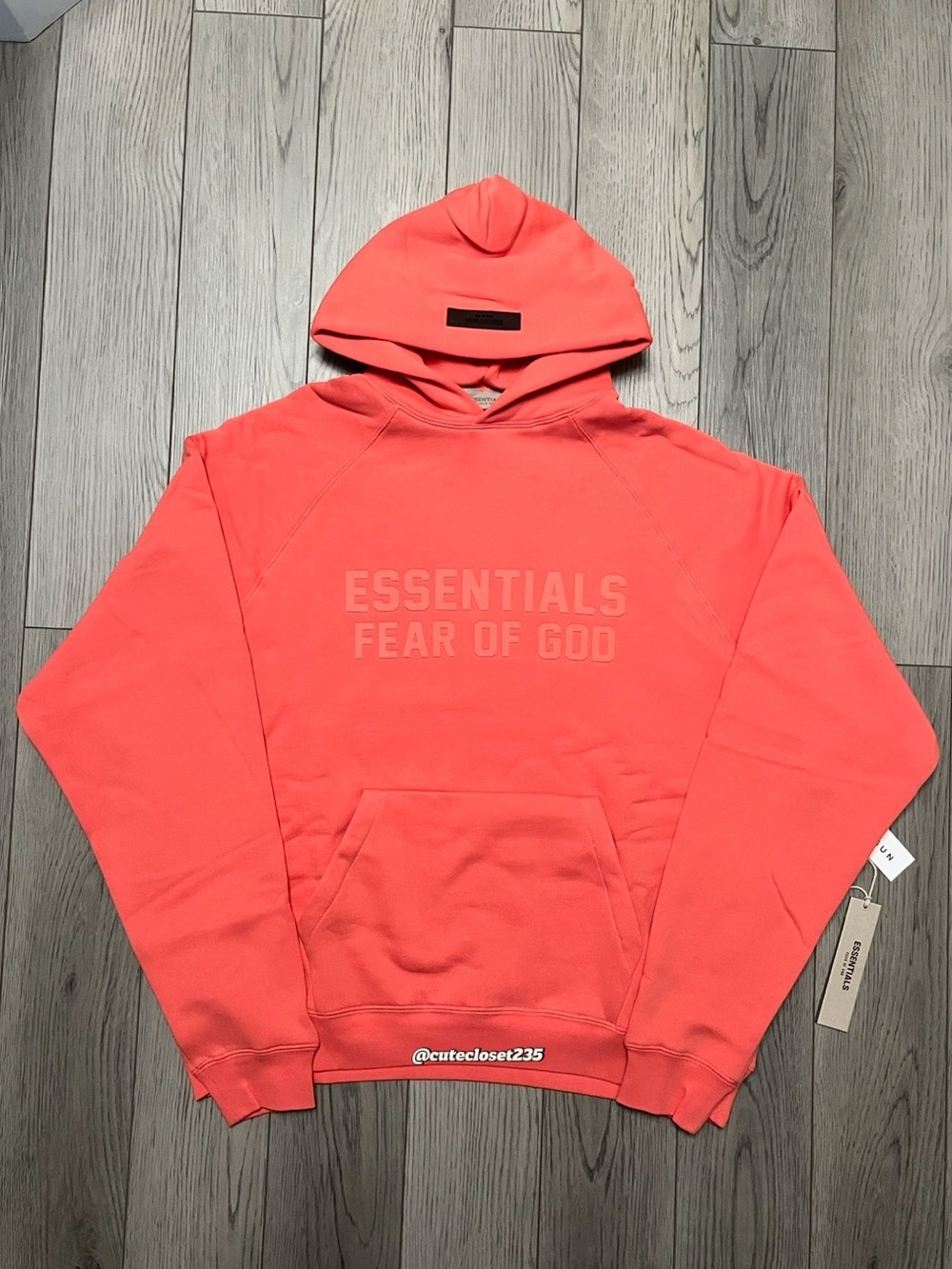 Essentials Fear of God Coral Hoodie Size Medium NWT